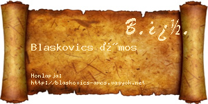 Blaskovics Ámos névjegykártya